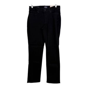 NYDJ Womens Jeans Black Petite Sz 8P Sheri Slim Mid Rise Stretch Denim